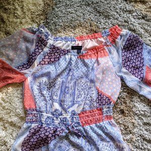 NWOT Tommy Hilfiger Patchwork-Print Ruffled Dress